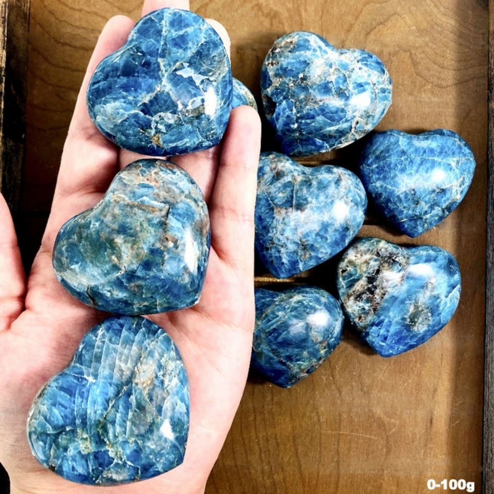 Blue Apatite Polished Heart 3' - Picture 1 of 1